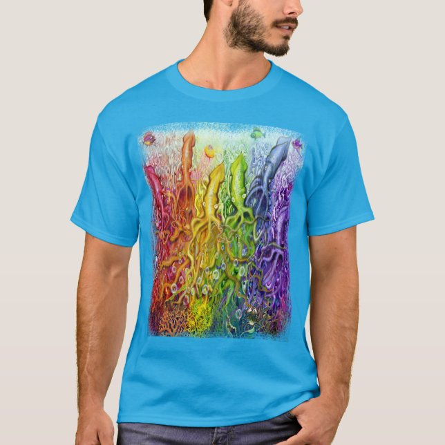 Interwoven Rainbow Squids T-Shirt (Front)