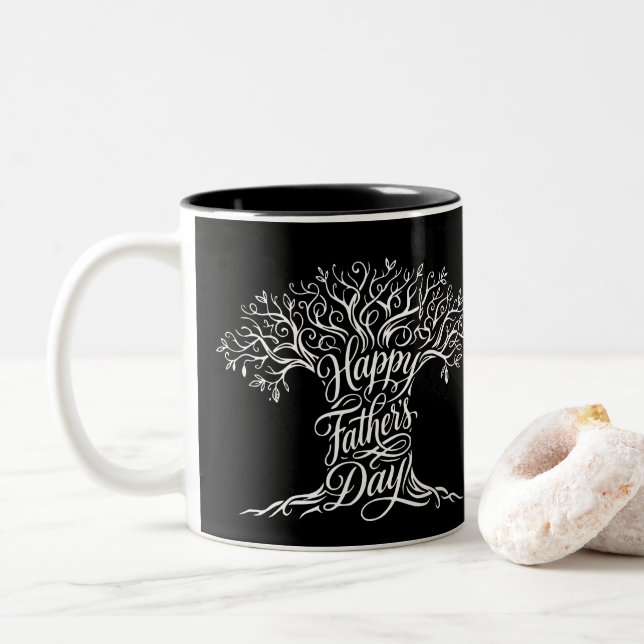 Interwoven Tree Themed Father's Day Mug (With Donut)