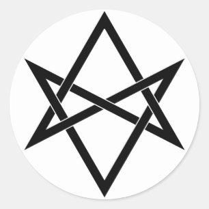 Interwoven unicursal hexagram classic round sticker