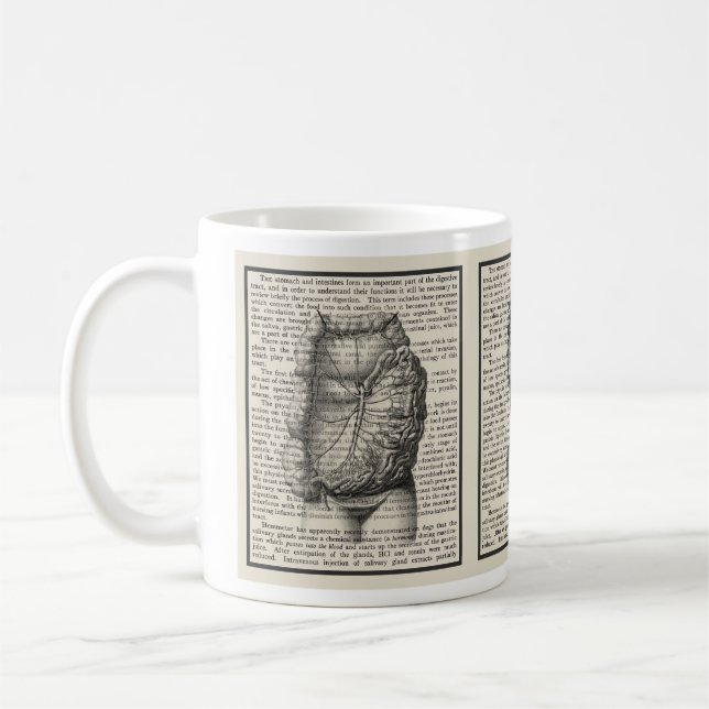 Intestines Anatomy Book Art Mug Medical Gift (Left)