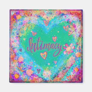 Intimacy Pretty Colorful Heart Flowers Inspirivity Magnet