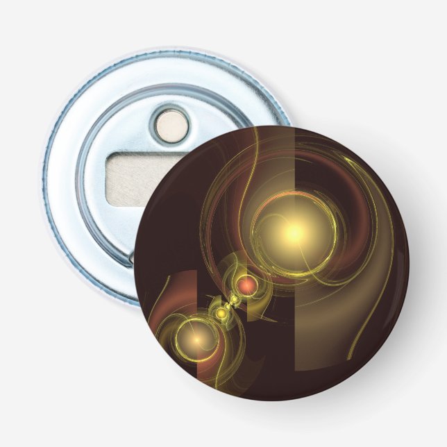 Intimate Connection Abstract Art Button Bottle Opener (Front)