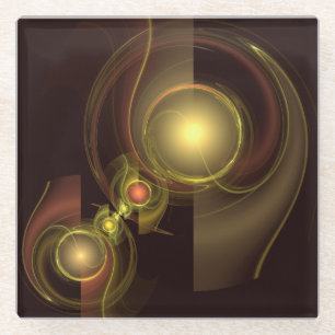 Intimate Connection Abstract Art Glass Coaster