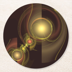 Intimate Connection Abstract Art Round Paper Coaster