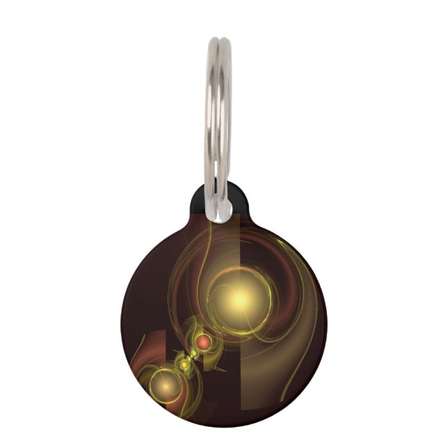 Intimate Connection Abstract Art Round Pet Tag (Front)