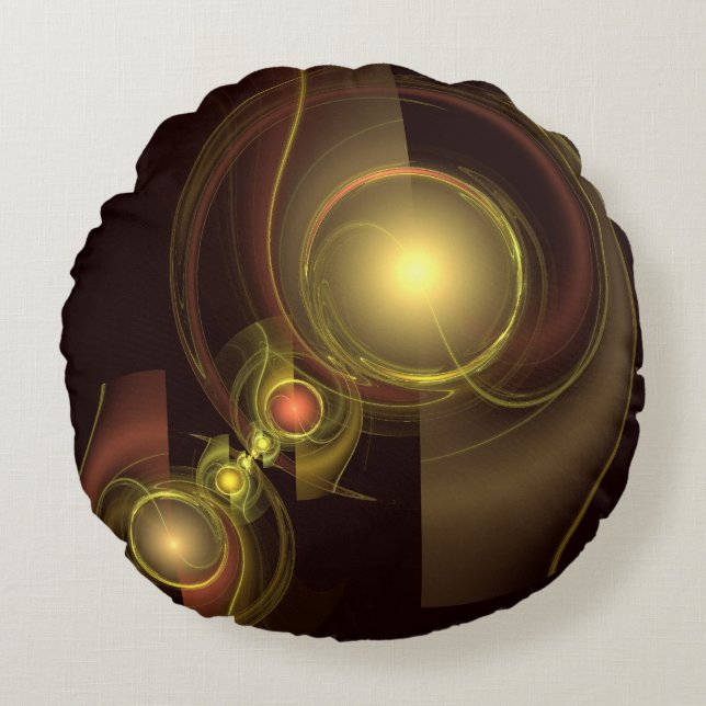 Intimate Connection Abstract Art Round Pillow (Front)