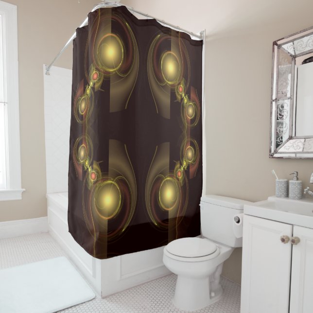 Intimate Connection Abstract Art Shower Curtain (In Situ)