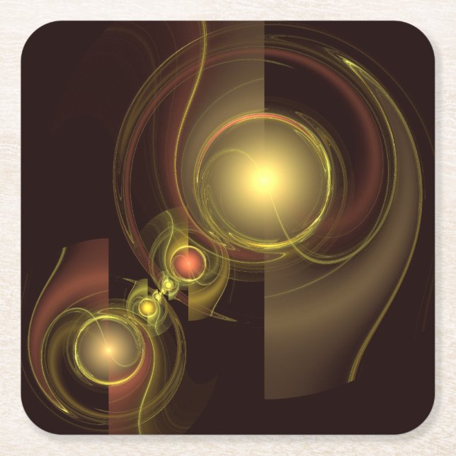 Intimate Connection Abstract Art Square Paper Coaster (Front)