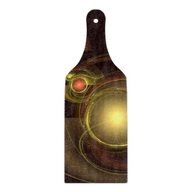 Intimate Connection Golden Energy Abstract Art Cutting Board (Front)