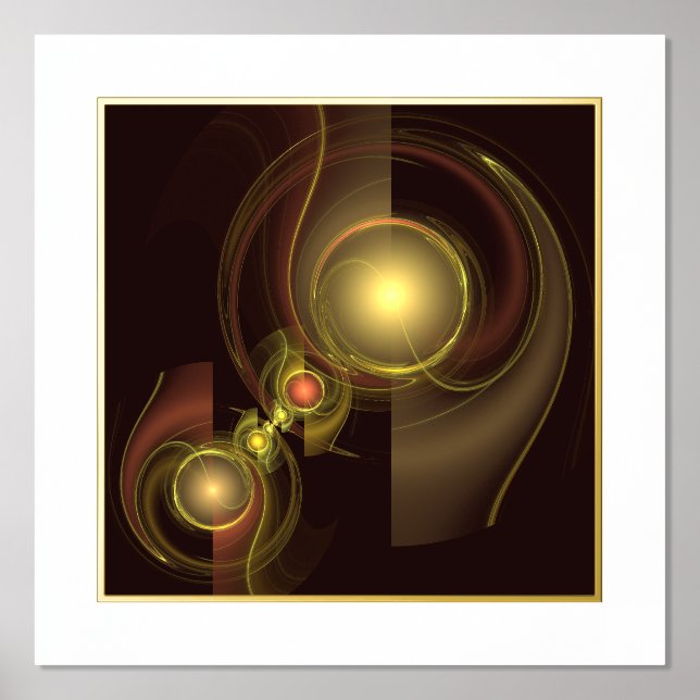 Intimate Connection Golden Energy Abstract Art Foil Prints (Front)