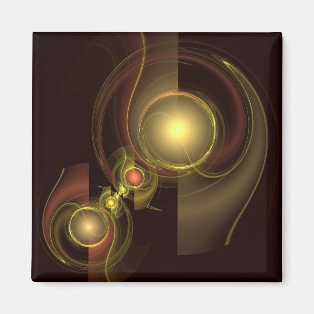 Intimate Connection Golden Energy Abstract Art Magnet (Front)