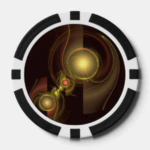 Intimate Connection Golden Energy Abstract Art Poker Chips