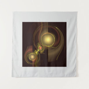 Intimate Connection Golden Energy Abstract Art Tapestry