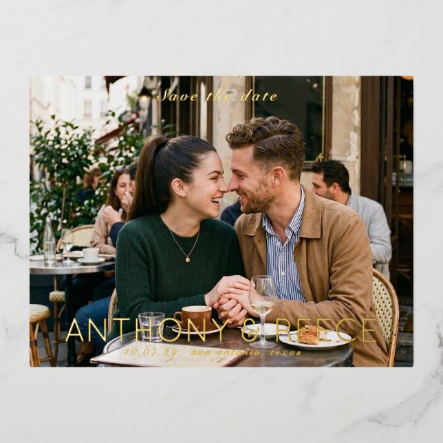 Intimate Save the Date Foil Invitation Postcard (Front)