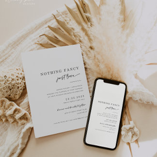 Intimate Wedding Invite Nothing Fancy Just Love