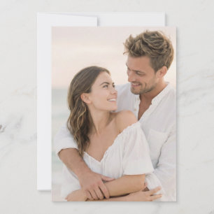 Intimate White Beach Photo Invitation