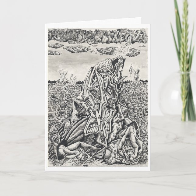 Intimidation, india ink drawing card (Front)