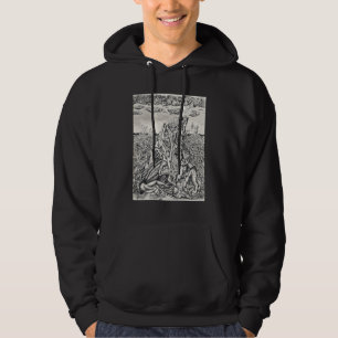 Intimidation, india ink drawing hoodie