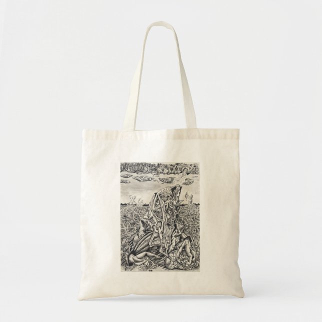 Intimidation, india ink drawing tote bag (Front)