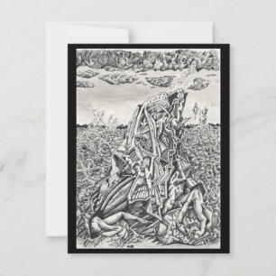 Intimidation, ink drawing Flat Card