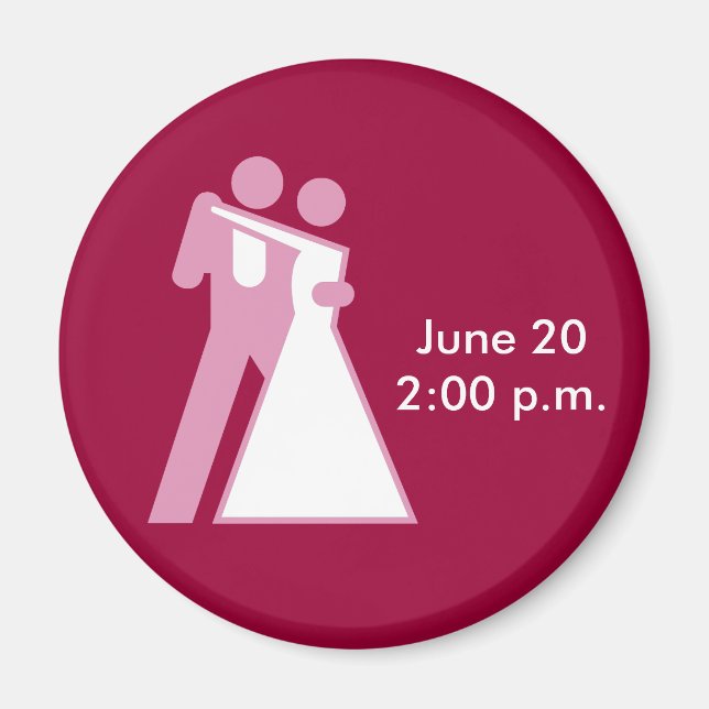 Int'l Sign for Bride & Groom Magnet (Front)