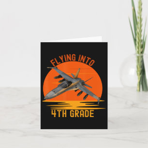 Into 4th Grade Boys Back To School Jet Graphic  Card