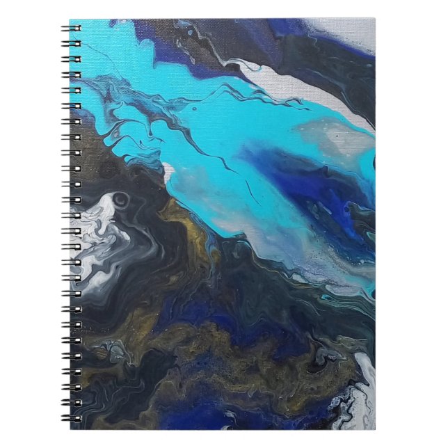 "Into a new dimension" acrylic pour design Notebook (Front)