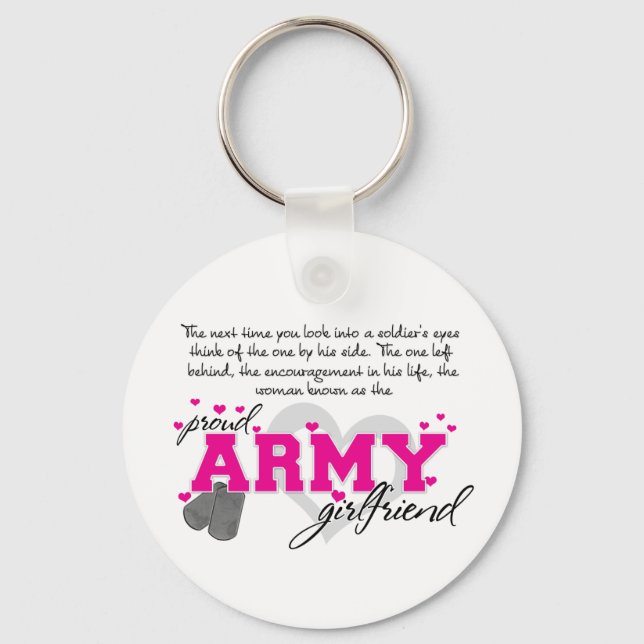 Into a Soldier's eyes - Proud Army Girlfriend Key Ring (Front)