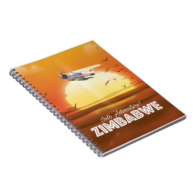 Into Adventure! Zimbabwe travel poster Notebook (Right Side)