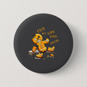 Into Cut Life Pieces Gingerbread Christmas 6 Cm Round Badge