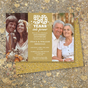 Into Forever 50th Wedding Anniversary 2 Photo Invitation