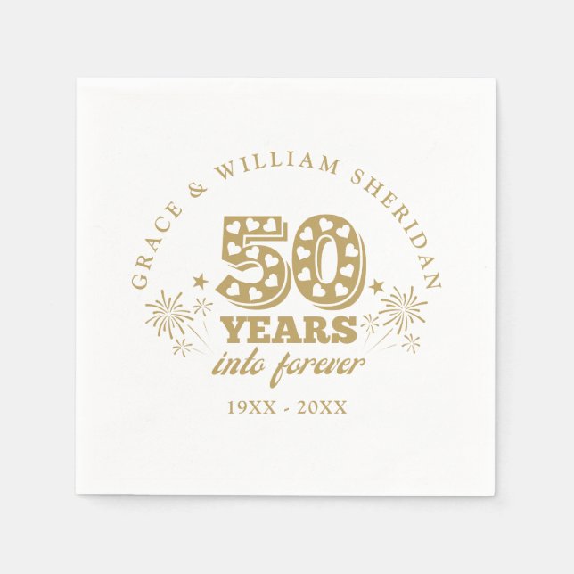 Into Forever 50th Wedding Anniversary Napkin (Front)