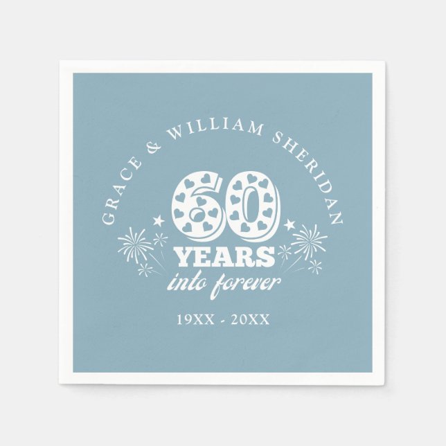 Into Forever 60th Wedding Anniversary Napkin (Front)