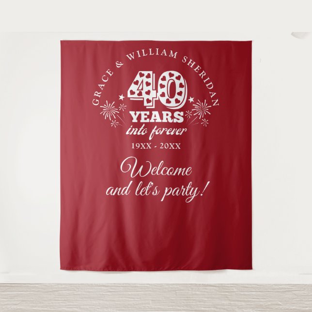 Into Forever Ruby 40th Anniversary Photo Prop Tapestry (Front)