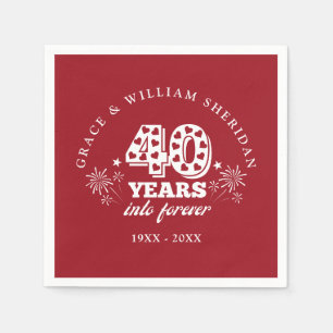 Into Forever Ruby 40th Wedding Anniversary Napkin