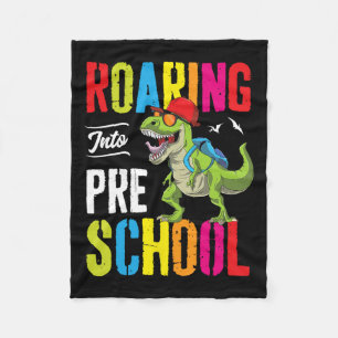 Into Preschool Dinosaur Teacher Pre K Back To Scho Fleece Blanket