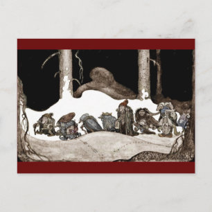 Into the Christmas Night Tomte-Nisse Holiday Postcard