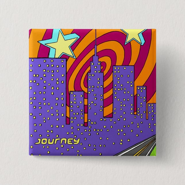 "Into the City" 15 Cm Square Badge (Front)