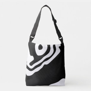 Into the Deep: Abstract Black & White Crossbody Bag