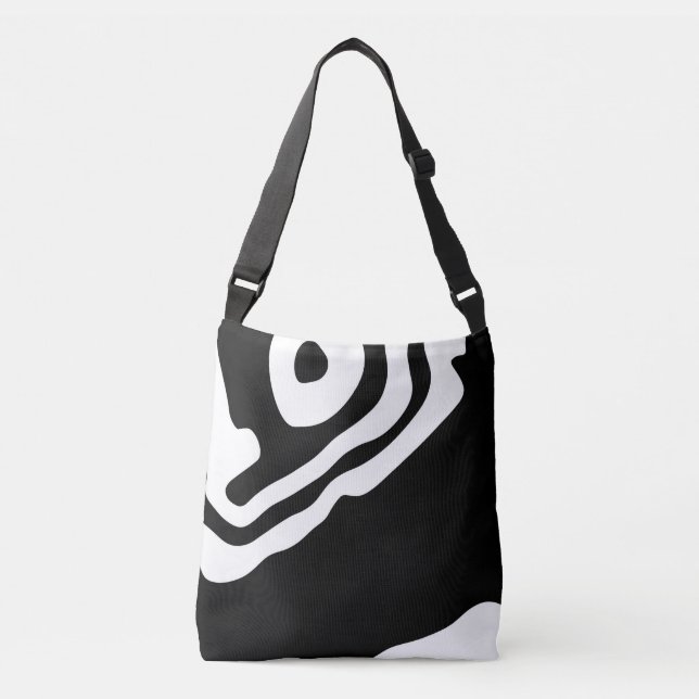 Into the Deep: Abstract Black & White Crossbody Bag (Front)