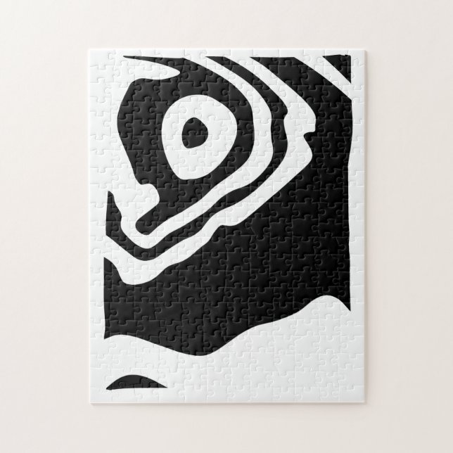 Into the Deep: Abstract Black & White Jigsaw Puzzle (Vertical)