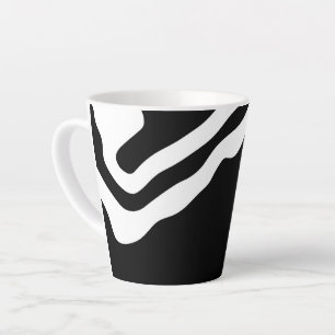 Into the Deep: Abstract Black & White Latte Mug