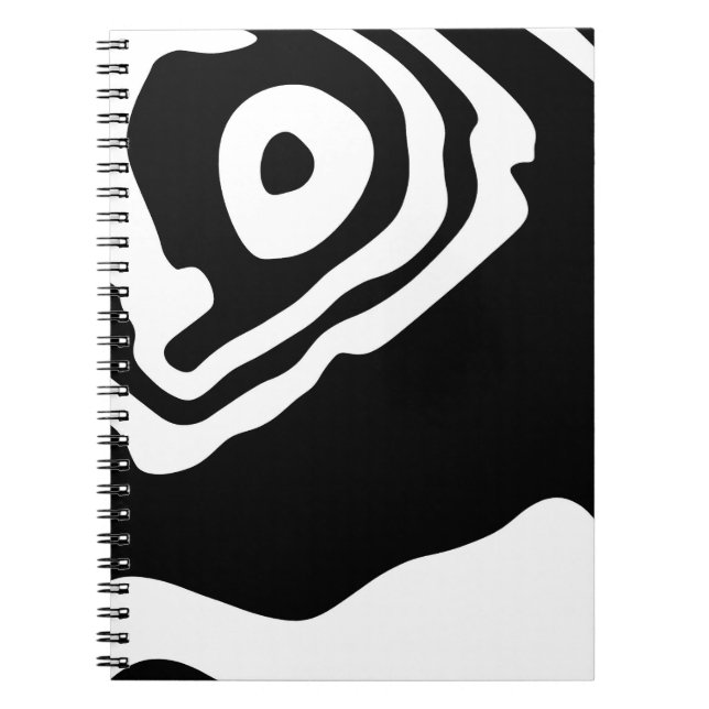 Into the Deep: Abstract Black & White Notebook (Front)