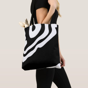 Into the Deep: Abstract Black & White Tote Bag