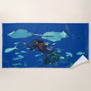  Into the Deep Sea Beach Towel