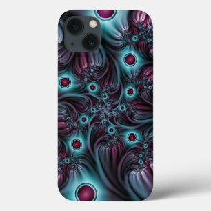 Into the Depth Blue Pink Abstract Fractal Art iPhone 13 Case