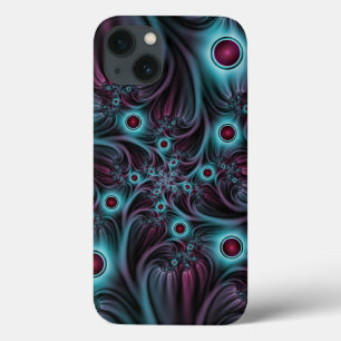Into the Depth Blue Pink Abstract Fractal Art iPhone 13 Case