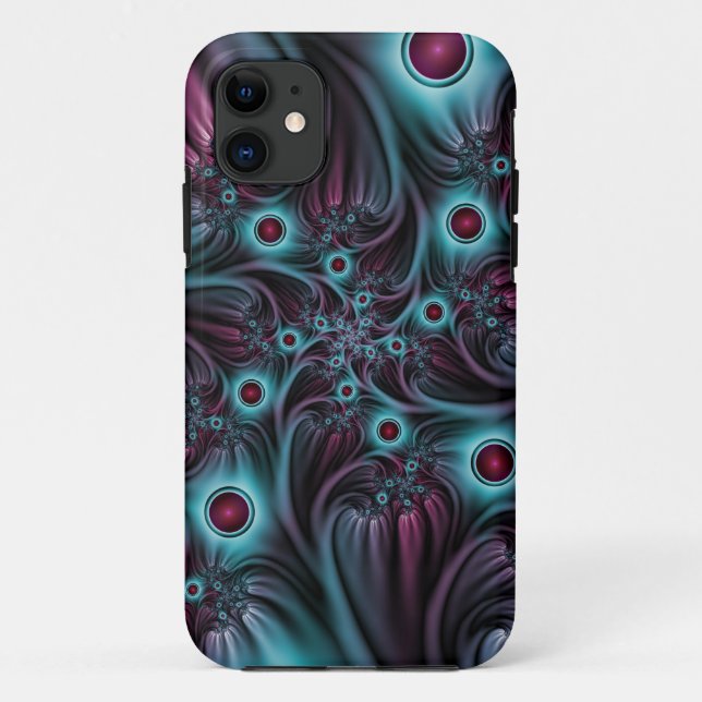Into the Depth Blue Pink Abstract Fractal Art Case-Mate iPhone Case (Back)