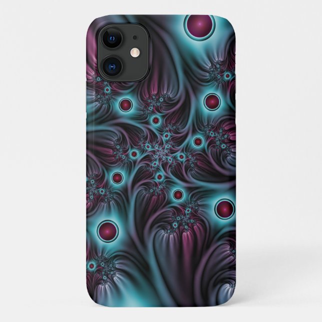 Into the Depth Blue Pink Abstract Fractal Art Case-Mate iPhone Case (Back)