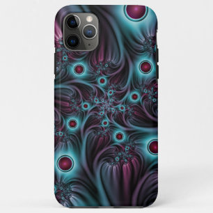 Into the Depth Blue Pink Abstract Fractal Art iPhone 11 Pro Max Case